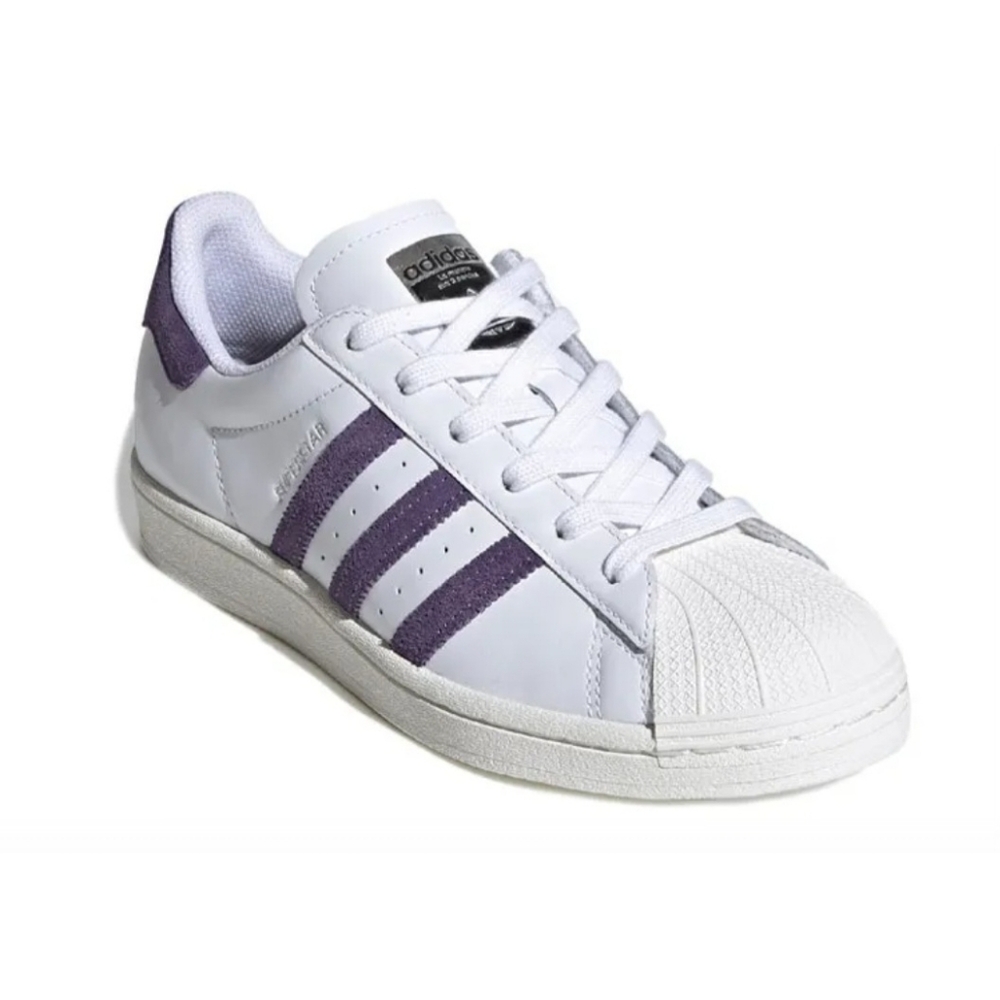 Women's adidas Superstar Cloud White Purple Sneakers